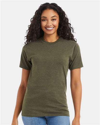 Custom Embroidered  Hanes Beefy-T® T-Shirt 5180 Military Green Heather