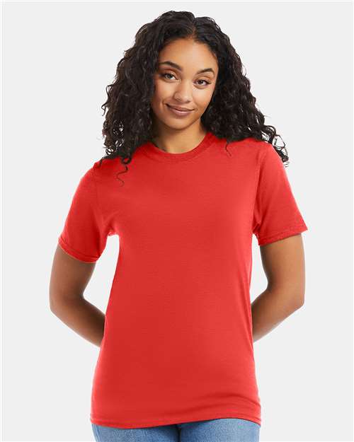 Custom Embroidered  Hanes Beefy-T® T-Shirt 5180 Poppy Red