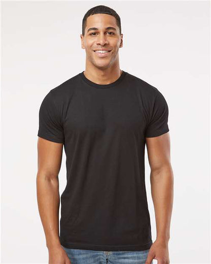 Custom Embroidered  LAT Fine Jersey Tee 6901 Blended Black