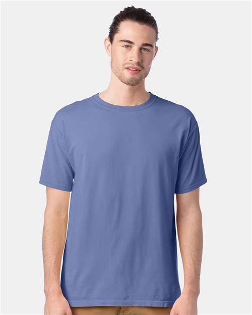 Custom Embroidered  ComfortWash by Hanes Garment-Dyed T-Shirt GDH100 Frontier Blue