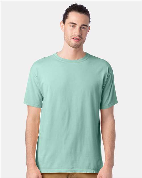 Custom Embroidered  ComfortWash by Hanes Garment-Dyed T-Shirt GDH100 Honeydew