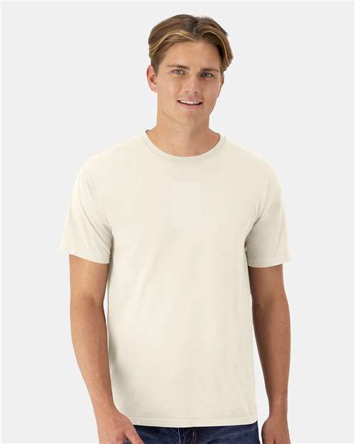 Custom Embroidered  ComfortWash by Hanes Garment-Dyed T-Shirt GDH100 Parchment