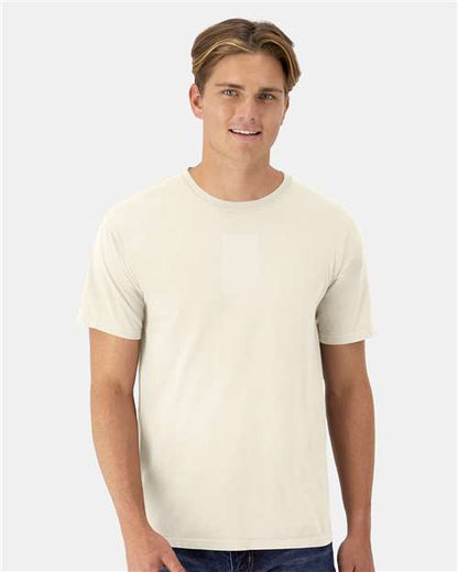 Custom Embroidered  ComfortWash by Hanes Garment-Dyed T-Shirt GDH100 Parchment