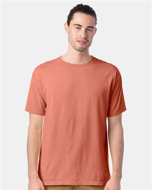 Custom Embroidered  ComfortWash by Hanes Garment-Dyed T-Shirt GDH100 Clay