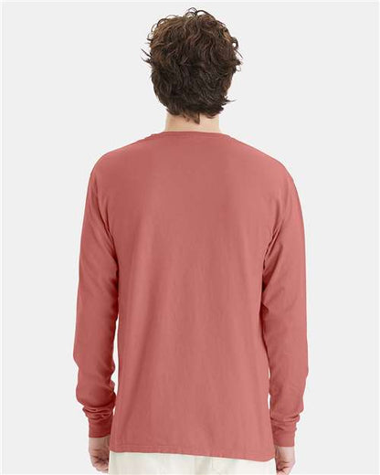 ComfortWash by Hanes Garment-Dyed Long Sleeve T-Shirt GDH200 Nantucket Red
