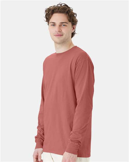 ComfortWash by Hanes Garment-Dyed Long Sleeve T-Shirt GDH200 Nantucket Red