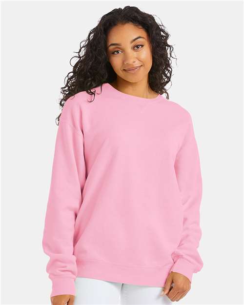 Custom Embroidered  ComfortWash by Hanes Garment-Dyed Crewneck Sweatshirt GDH400 Cotton Candy