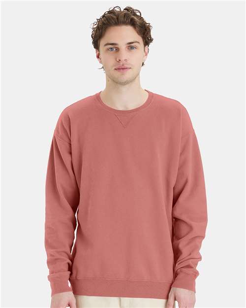 Custom Embroidered  ComfortWash by Hanes Garment-Dyed Crewneck Sweatshirt GDH400 Mauve