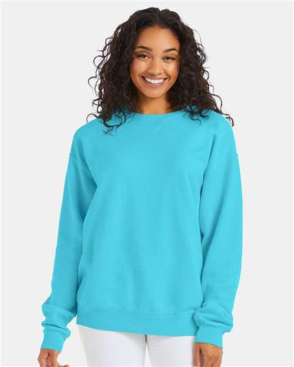 Custom Embroidered  ComfortWash by Hanes Garment-Dyed Crewneck Sweatshirt GDH400 Freshwater