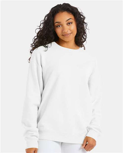 Custom Embroidered  ComfortWash by Hanes Garment-Dyed Crewneck Sweatshirt GDH400 White