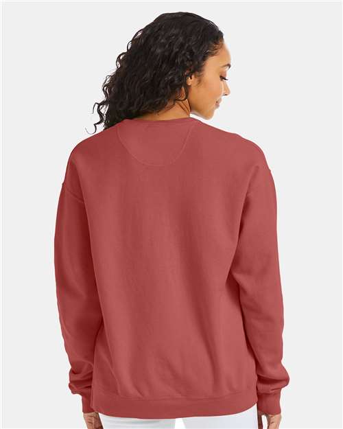 ComfortWash by Hanes Garment-Dyed Crewneck Sweatshirt GDH400 Nantucket Red