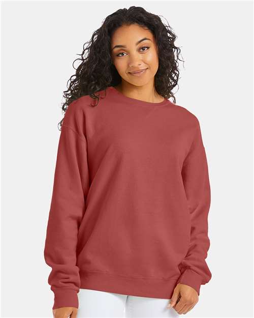 Custom Embroidered  ComfortWash by Hanes Garment-Dyed Crewneck Sweatshirt GDH400 Nantucket Red