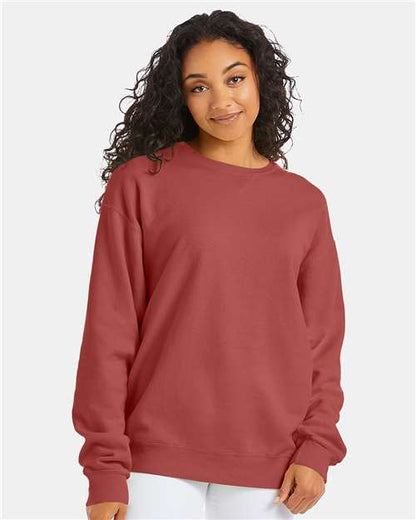 Custom Embroidered  ComfortWash by Hanes Garment-Dyed Crewneck Sweatshirt GDH400 Nantucket Red
