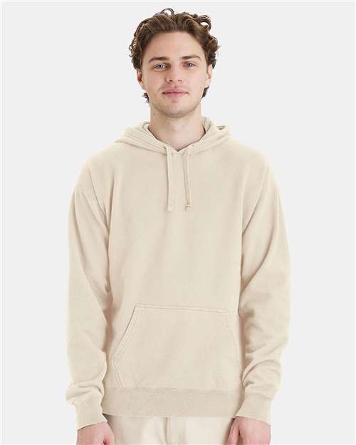 Custom Embroidered  ComfortWash by Hanes Garment-Dyed Unisex Hooded Sweatshirt GDH450 Parchment