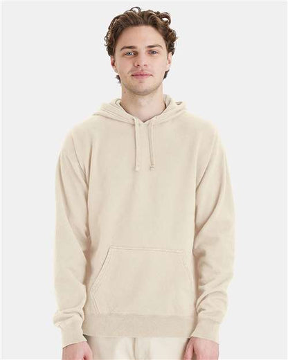 Custom Embroidered  ComfortWash by Hanes Garment-Dyed Unisex Hooded Sweatshirt GDH450 Parchment