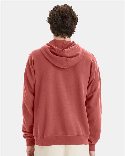 ComfortWash by Hanes Garment-Dyed Unisex Hooded Sweatshirt GDH450 Nantucket Red