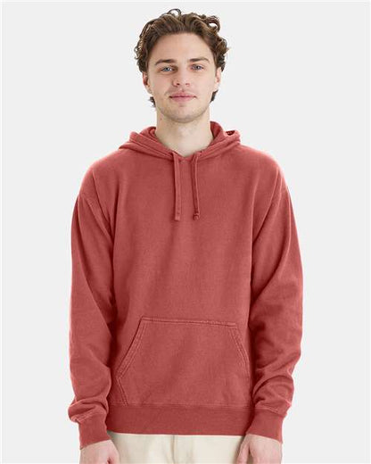 Custom Embroidered  ComfortWash by Hanes Garment-Dyed Unisex Hooded Sweatshirt GDH450 Nantucket Red