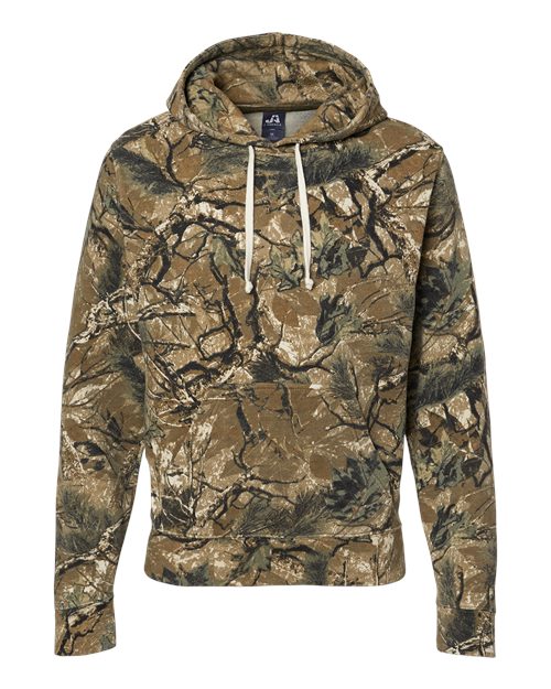 J. America Triblend Fleece Hooded Sweatshirt 8871 Outdoor Camo Triblend
