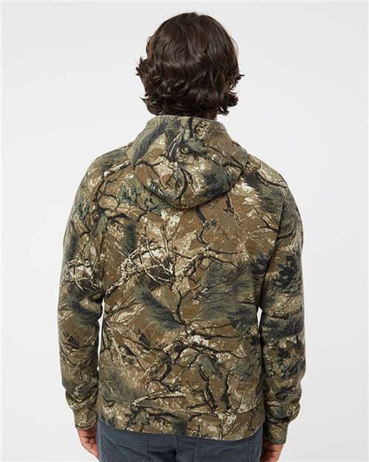 J. America Triblend Fleece Hooded Sweatshirt 8871 Outdoor Camo Triblend