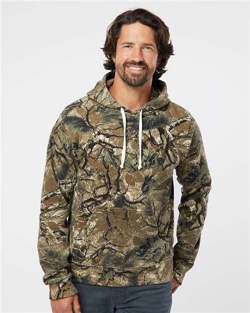 Custom Embroidered  J. America Triblend Fleece Hooded Sweatshirt 8871 Outdoor Camo Triblend