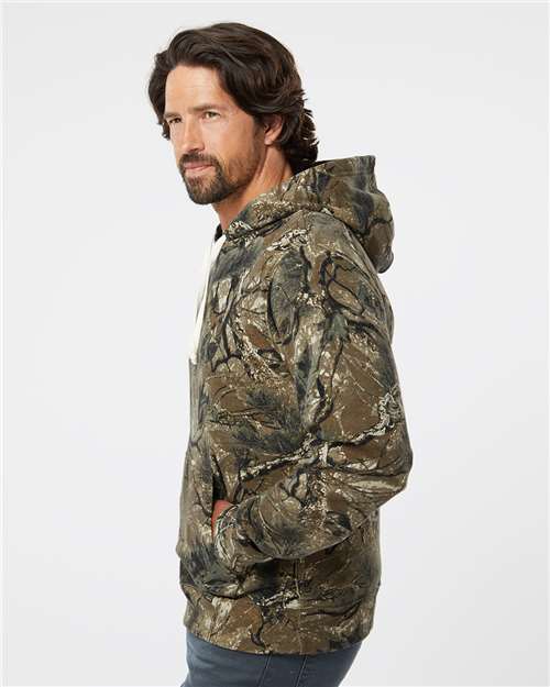 J. America Triblend Fleece Hooded Sweatshirt 8871 Outdoor Camo Triblend