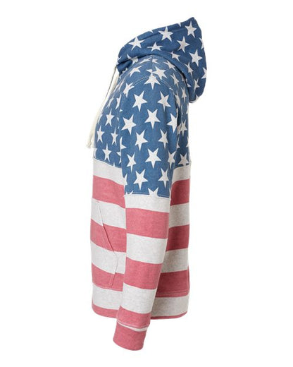 J. America Triblend Fleece Hooded Sweatshirt 8871 Stars & Stripes Triblend