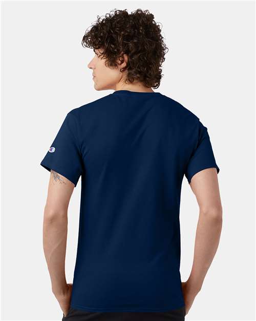 Champion Short Sleeve T-Shirt T425 Late Night Blue Custom Embroidered Business Logo
