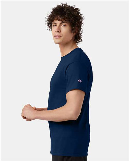 Champion Short Sleeve T-Shirt T425 Late Night Blue Custom Embroidered Business Logo
