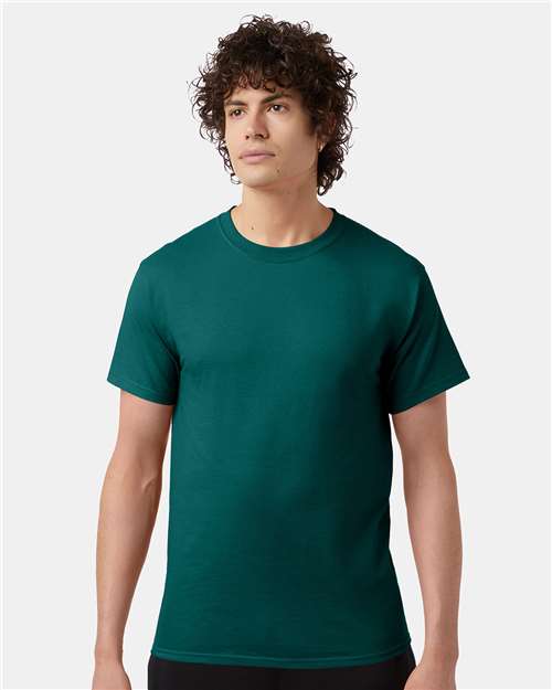 Champion Short Sleeve T-Shirt T425 Dark Green Custom Embroidered Business Logo