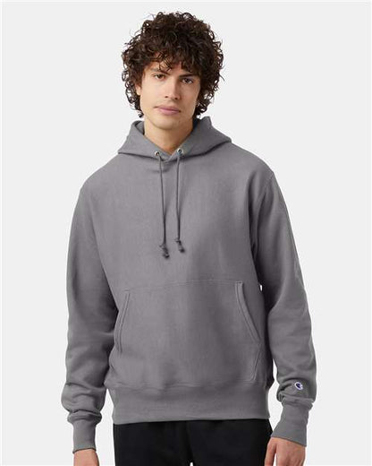 Custom Embroidered  Champion Reverse Weave® Hooded Sweatshirt S101 Stone Grey
