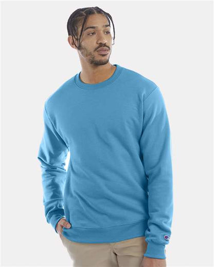 Champion Powerblend® Crewneck Sweatshirt S600 Stone Grey Custom Embroidered Business Logo