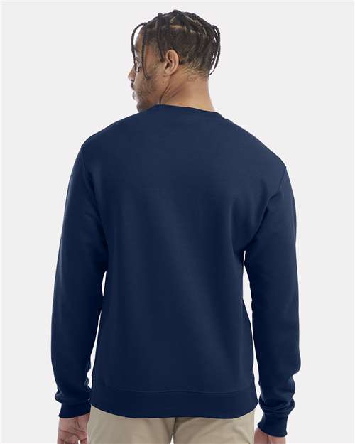 Champion Powerblend® Crewneck Sweatshirt S600 Late Night Blue Custom Embroidered Business Logo