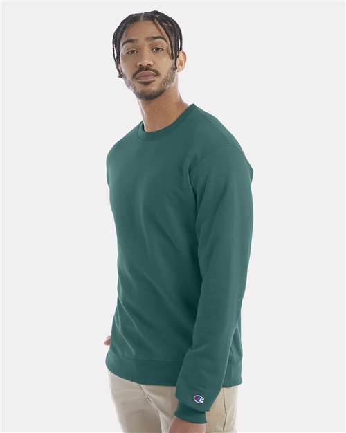 Champion Powerblend® Crewneck Sweatshirt S600 Emerald Green Custom Embroidered Business Logo