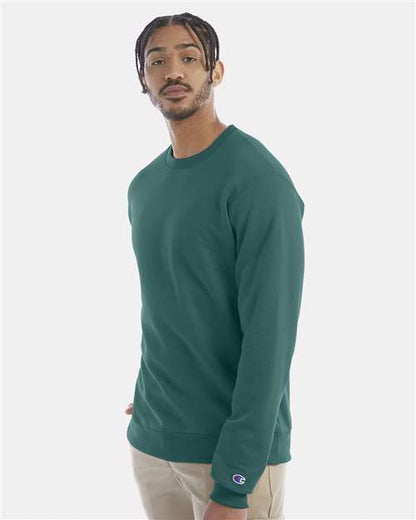 Champion Powerblend® Crewneck Sweatshirt S600 Emerald Green Custom Embroidered Business Logo