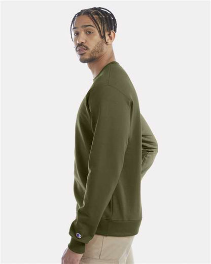 Champion Powerblend® Crewneck Sweatshirt S600 Fresh Olive Custom Embroidered Business Logo
