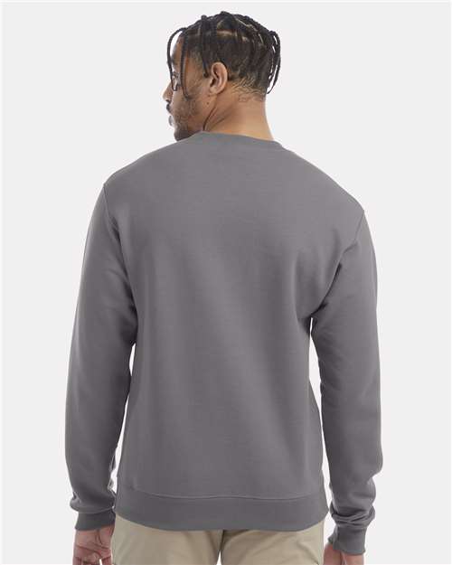 Champion Powerblend® Crewneck Sweatshirt S600 Stone Grey Custom Embroidered Business Logo