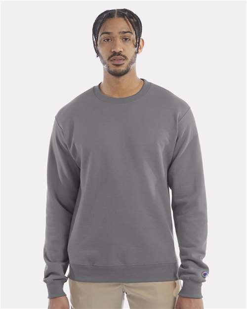 Custom Embroidered  Champion Powerblend® Crewneck Sweatshirt S600 Stone Grey
