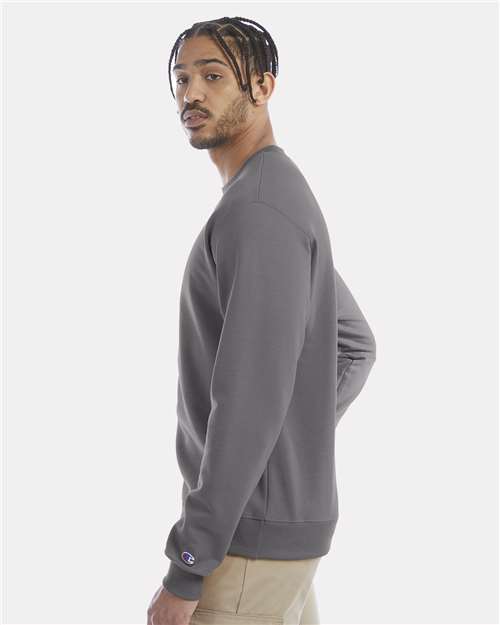 Champion Powerblend® Crewneck Sweatshirt S600 Stone Grey Custom Embroidered Business Logo