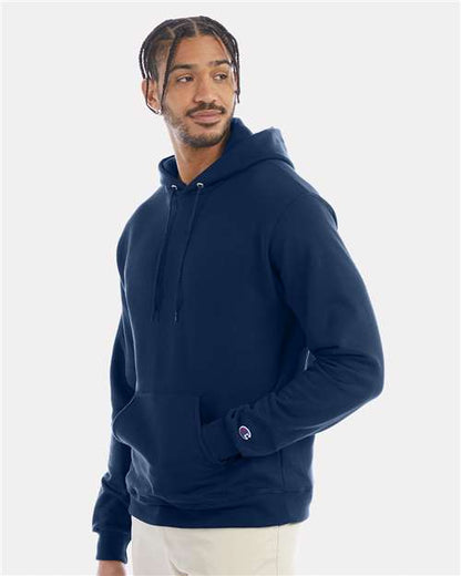 Champion Powerblend® Hooded Sweatshirt S700 Late Night Blue Custom Embroidered Business Logo