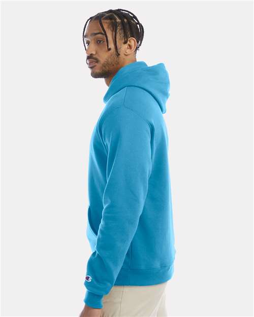 Champion Powerblend® Hooded Sweatshirt S700 Blue Lagoon Custom Embroidered Business Logo