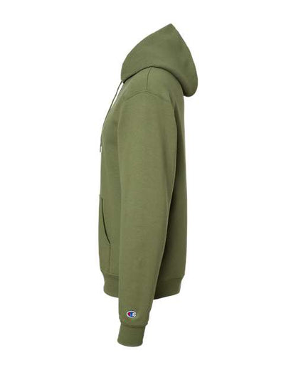 Champion Powerblend® Hooded Sweatshirt S700 Fresh Olive Custom Embroidered Business Logo