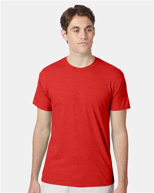 Custom Embroidered  Hanes Perfect-T Triblend T-Shirt 42TB Poppy Red Heather