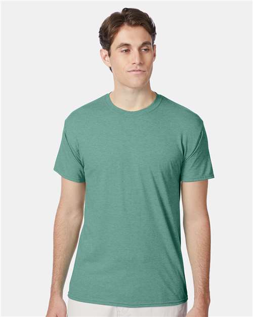 Custom Embroidered  Hanes Perfect-T Triblend T-Shirt 42TB Green Clay Heather