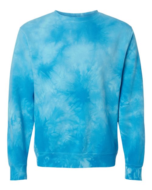 Independent Trading Co. Unisex Midweight Tie-Dyed Crewneck Sweatshirt PRM3500TD
