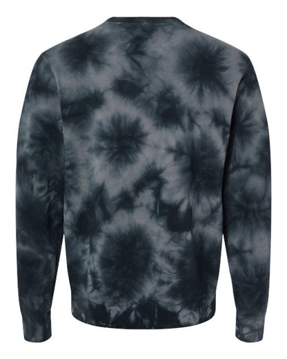Independent Trading Co. Midweight Tie-Dyed Crewneck Sweatshirt PRM3500TD Custom Embroidered Business Logo