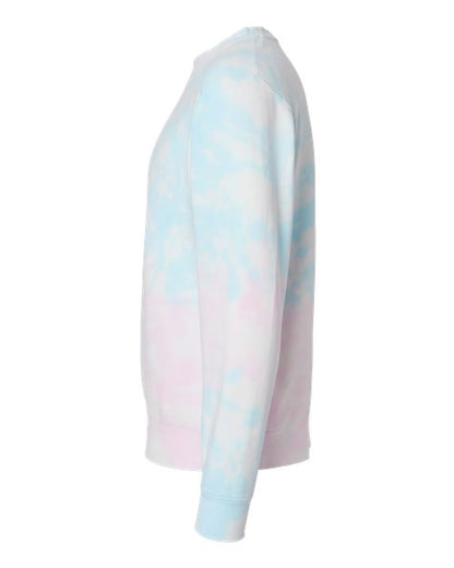Independent Trading Co. Midweight Tie-Dyed Crewneck Sweatshirt PRM3500TD Custom Embroidered Business Logo