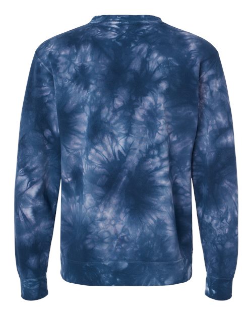 Independent Trading Co. Midweight Tie-Dyed Crewneck Sweatshirt PRM3500TD Custom Embroidered Business Logo