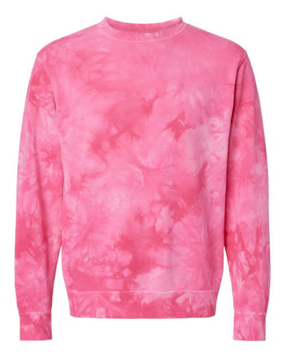 Independent Trading Co. Midweight Tie-Dyed Crewneck Sweatshirt PRM3500TD Custom Embroidered Business Logo