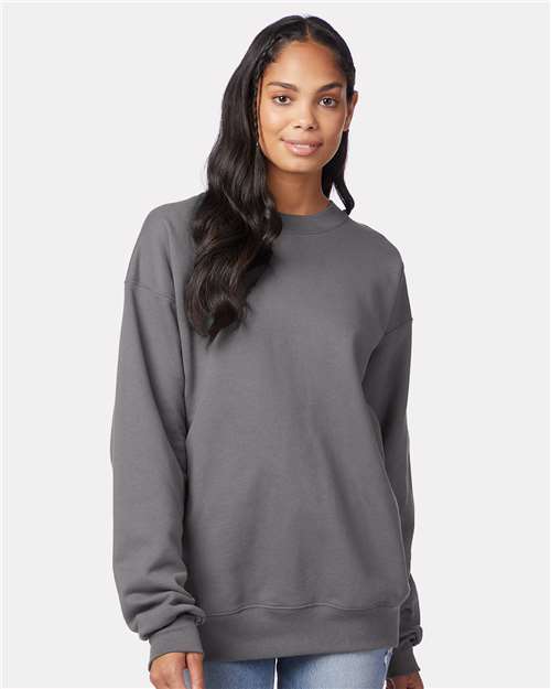 Custom Embroidered  Hanes Ultimate Cotton® Crewneck Sweatshirt F260 Smoke Grey