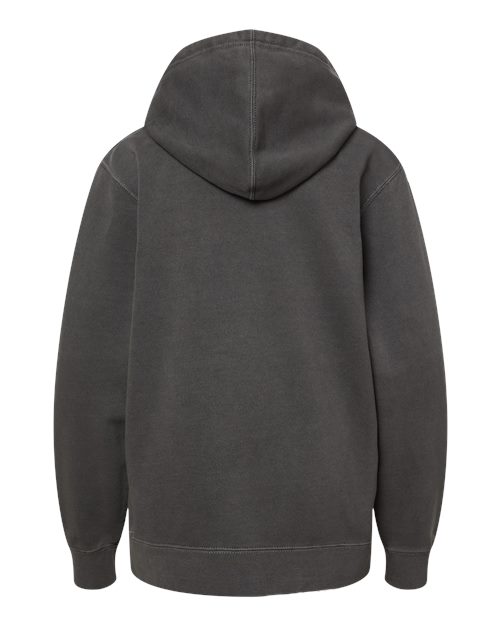 Independent Trading Co. Youth Midweight Pigment-Dyed Hooded Sweatshirt PRM1500Y Custom Embroidered Business Logo